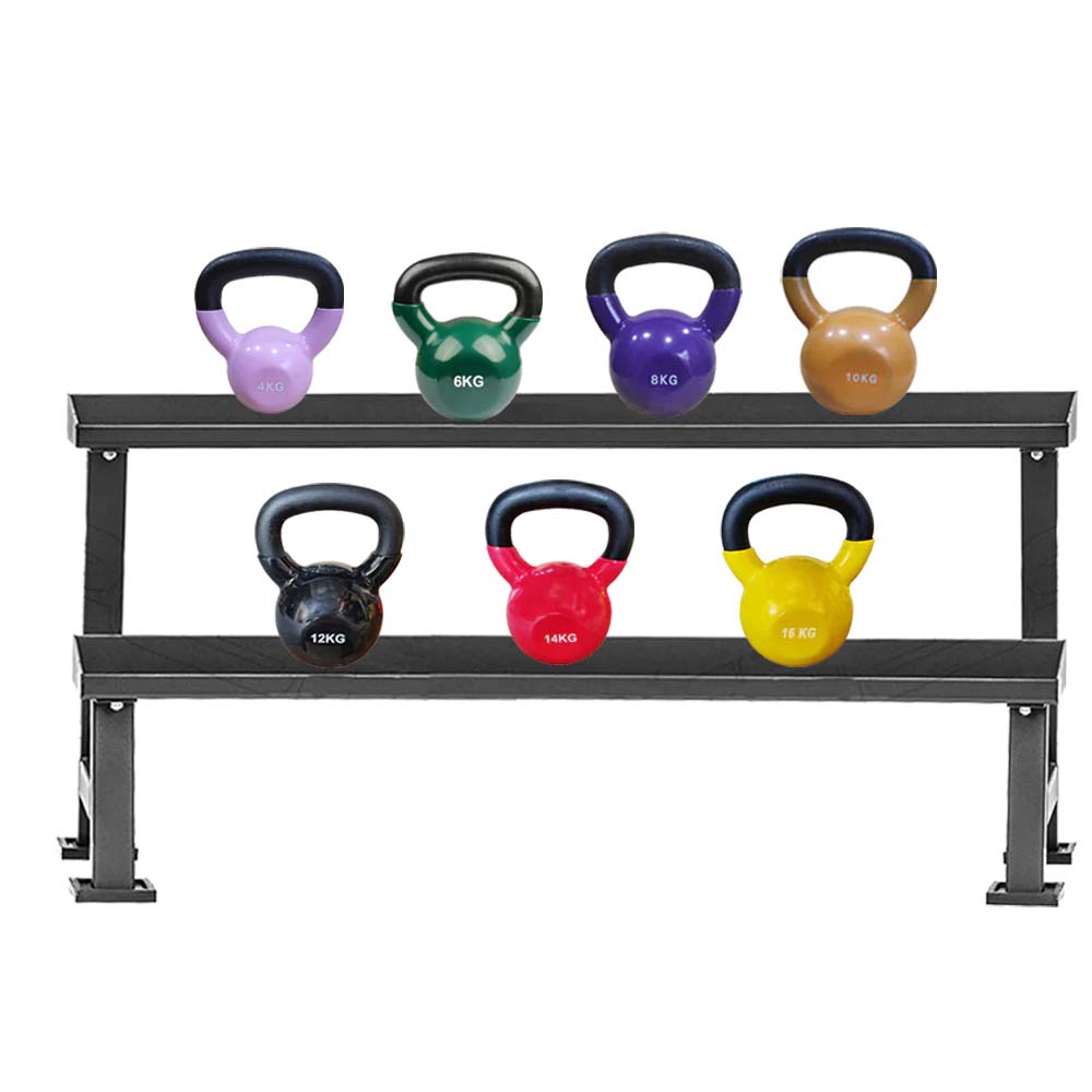 1441 Fitness Vinyl Coated Kettlebell - 4 Kg to 16 Kg (7 PCS Set) - with rack